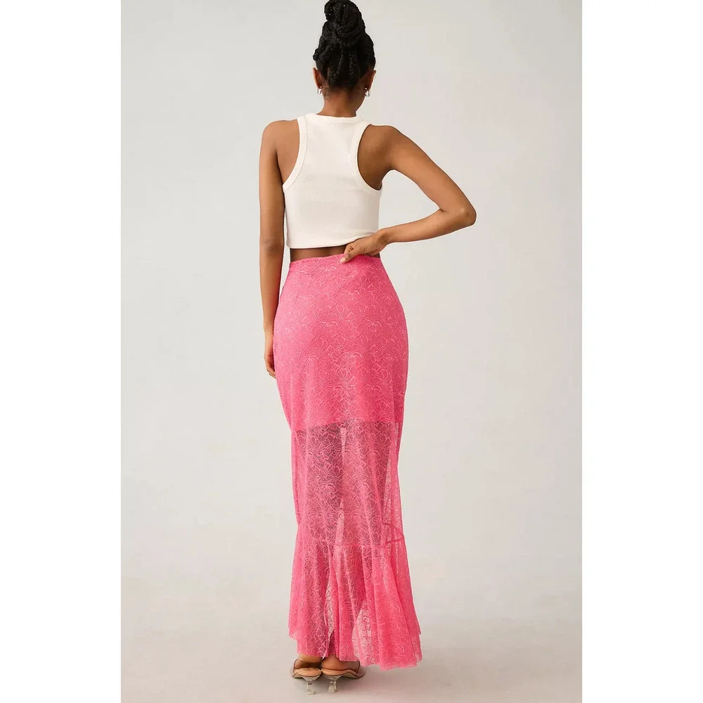 Anthropologie Sheer Lace Skirt - New Size 16 - Picture 5 of 6